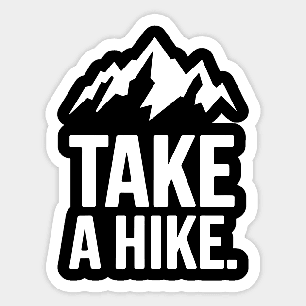Take a Hike Minimalist Mountain Design Sticker by Designed By Marty